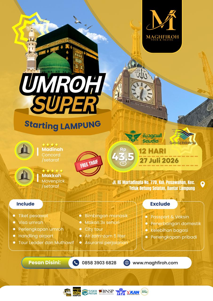 PAKET UMROH SUPER LAMPUNG 27 JULI 2026