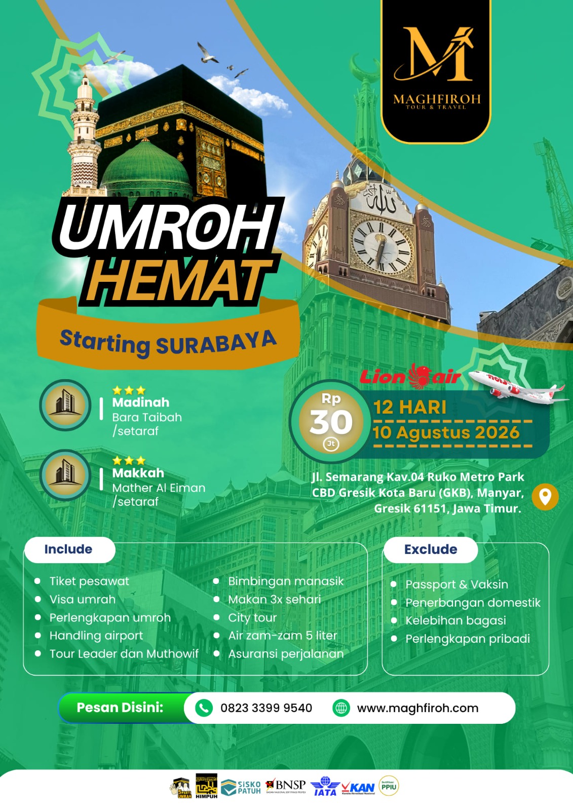 PAKET UMROH HEMAT SURABAYA 10 AGUSTUS 2026
