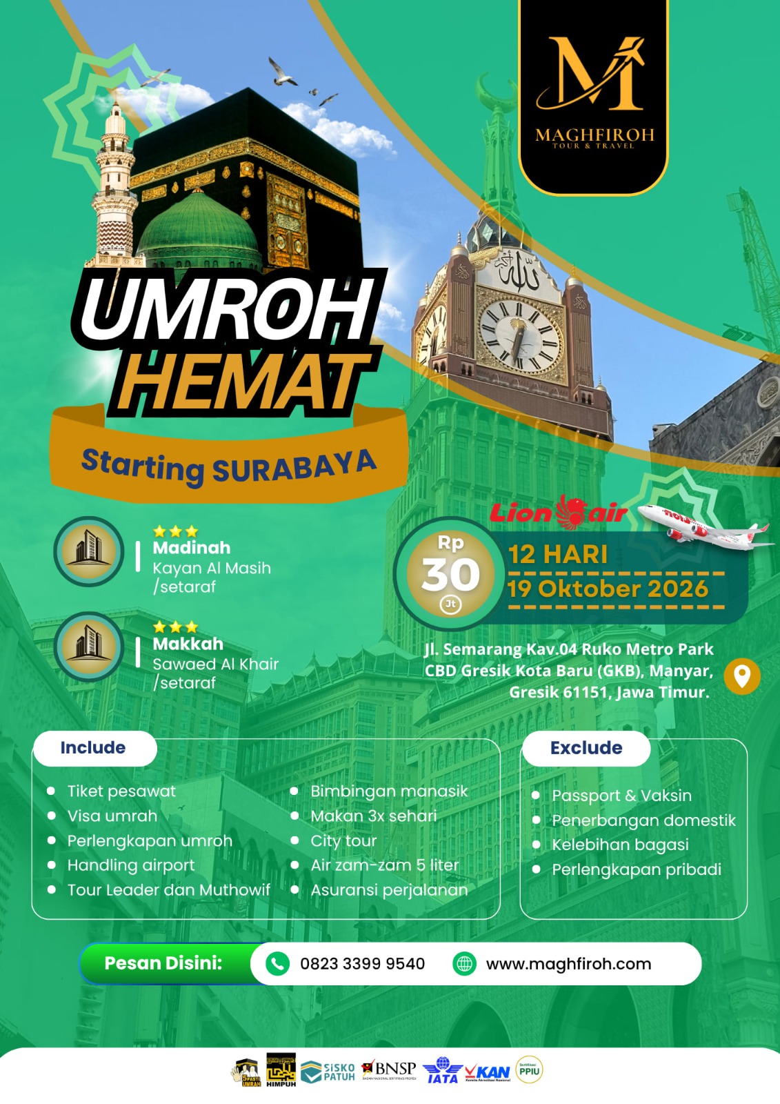 PAKET UMROH HEMAT SURABAYA 19 OKTOBER 2026