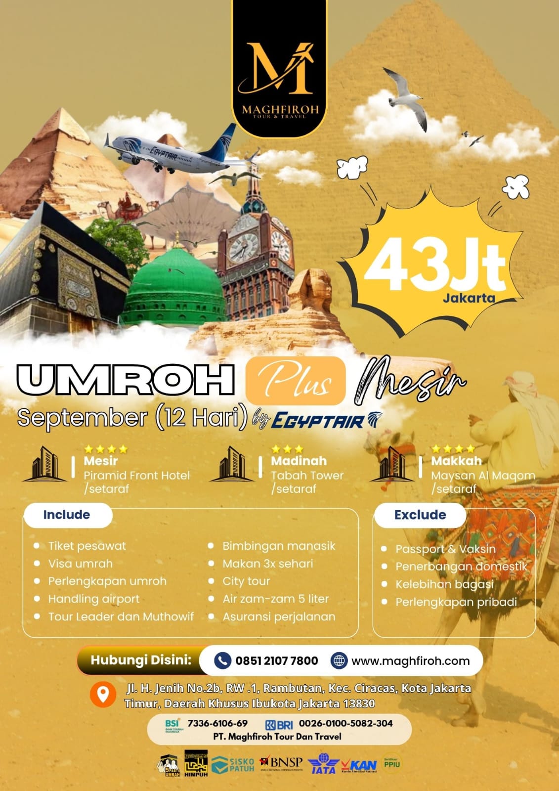 PAKET UMROH PLUS MESIR JAKARTA SEPTEMBER 2026