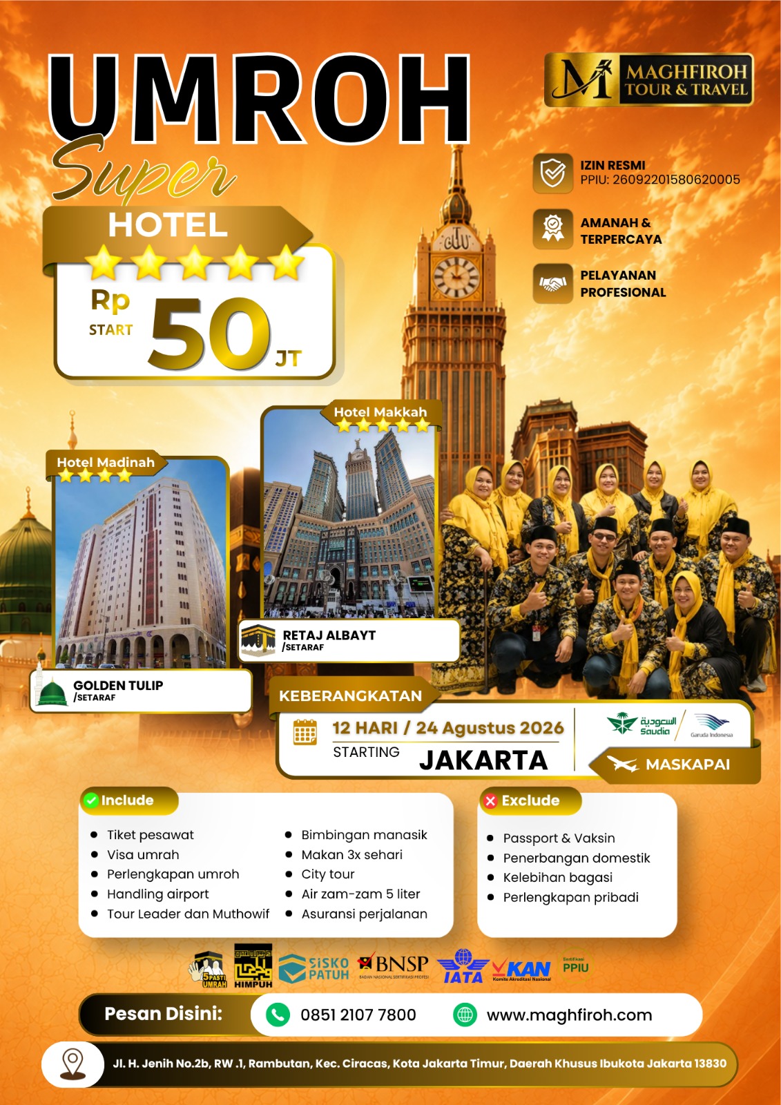 PAKET UMROH SUPER JAKARTA 24 AGUSTUS 2026