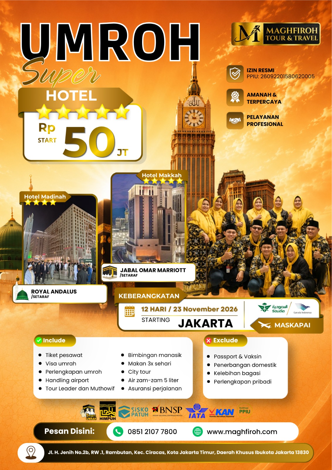 PAKET UMROH SUPER JAKARTA 23 NOVEMBER 2026