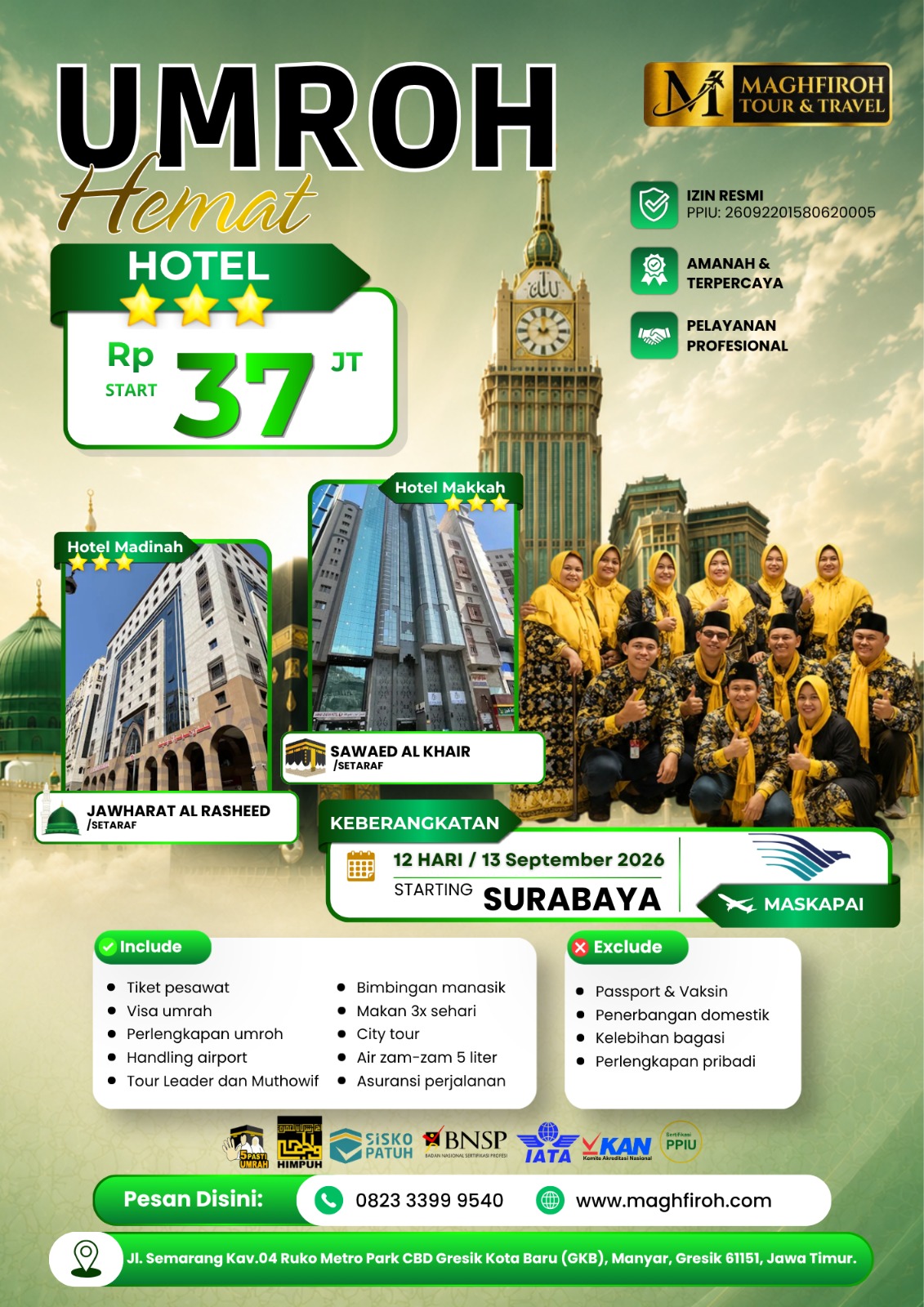 PAKET UMROH HEMAT SURABAYA 13 SEPTEMBER 2026