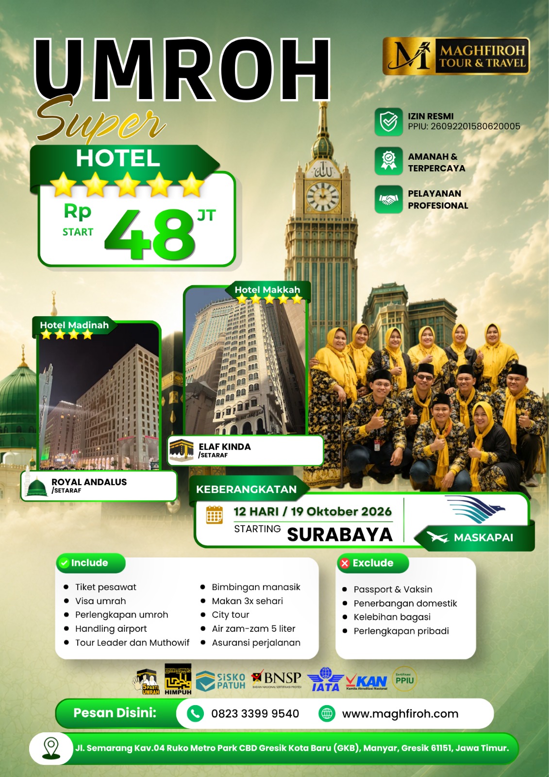 PAKET UMROH SUPER SURABAYA 19 OKTOBER 2026